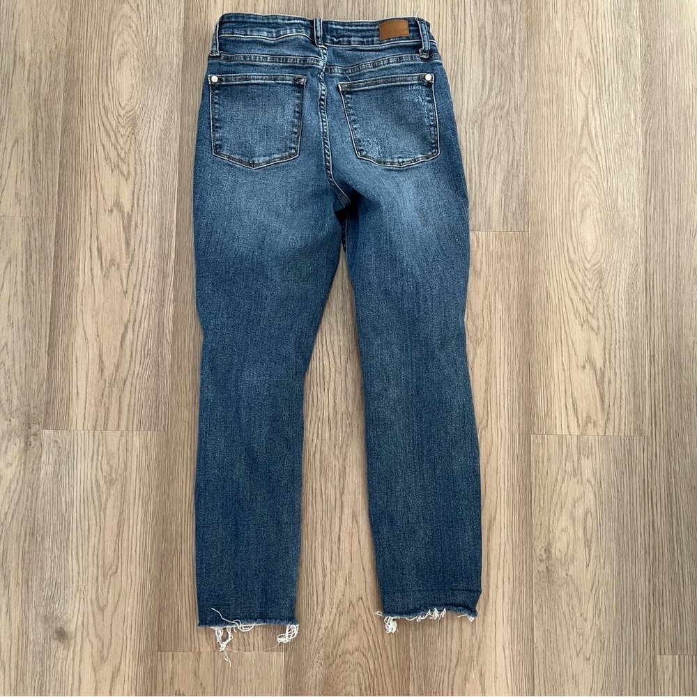 Judy Blue Dark Wash Distressed Relaxed Fit Jeans Size 3/26 Style JB88135 - Picture 11 of 13